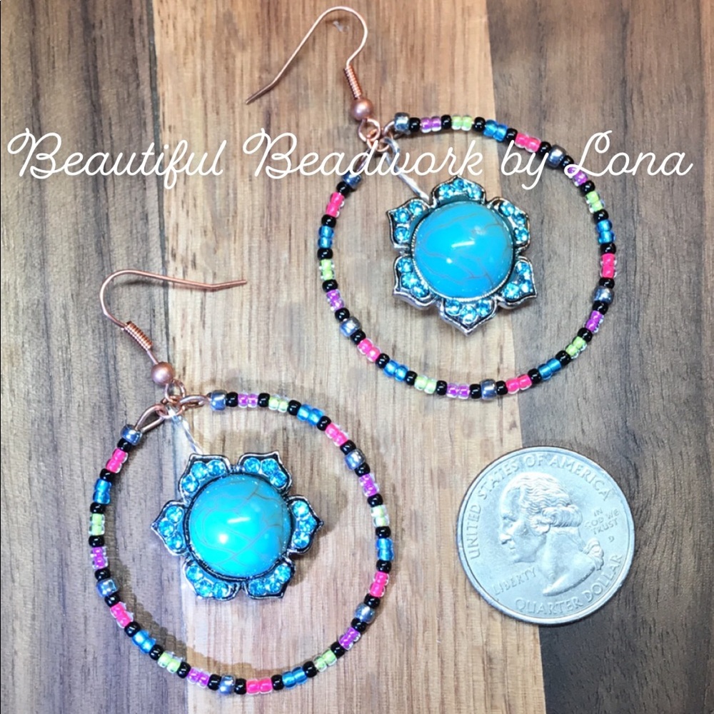 Beaded Hoop Earrings
